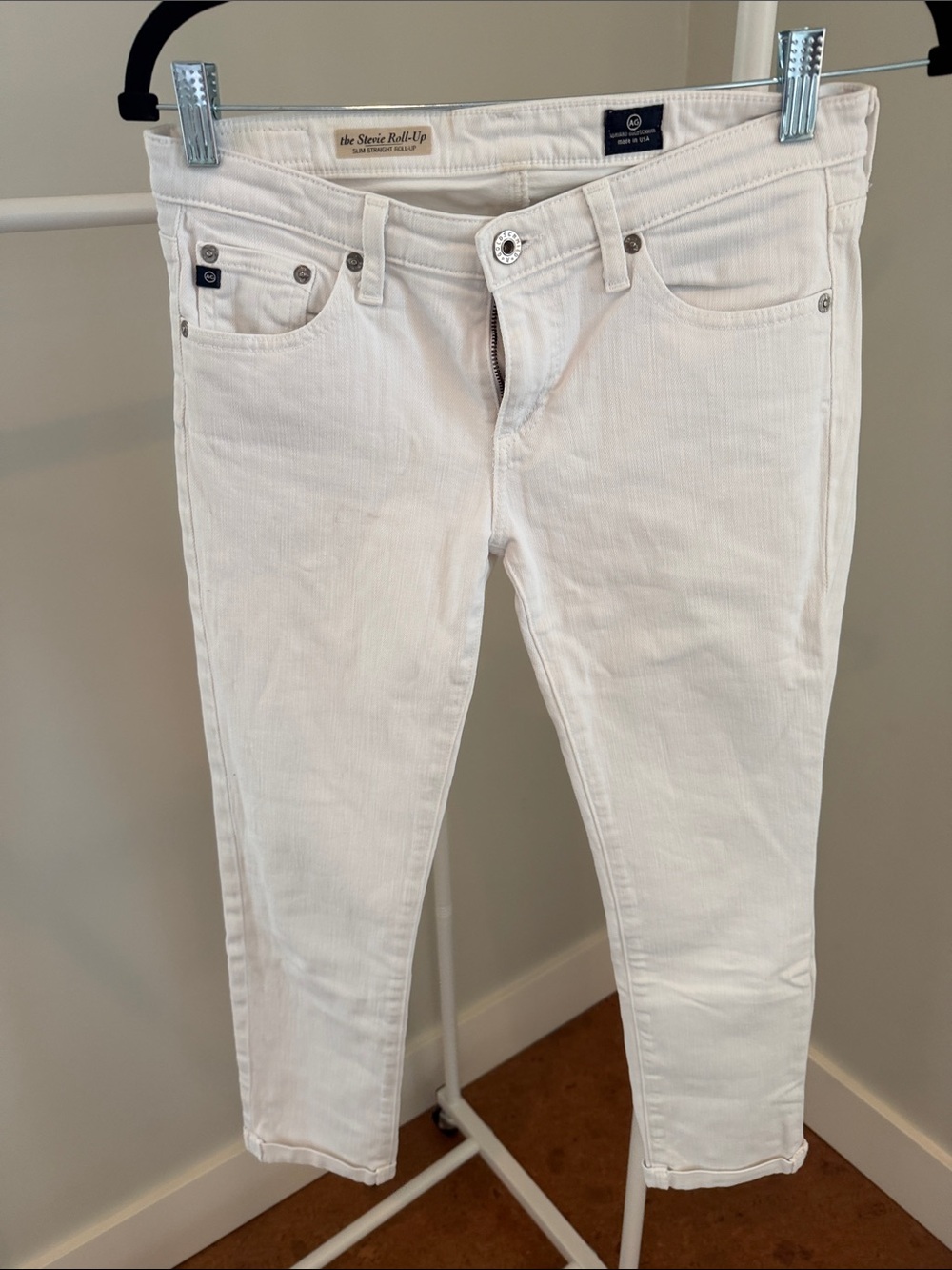 Agolde White Ankle Crop Jeans